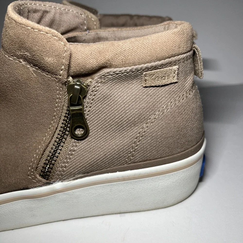 Keds Boots Cooper Casual Side Zip Ankle Bootie Womens 7 Suede Canvas Atheleisure